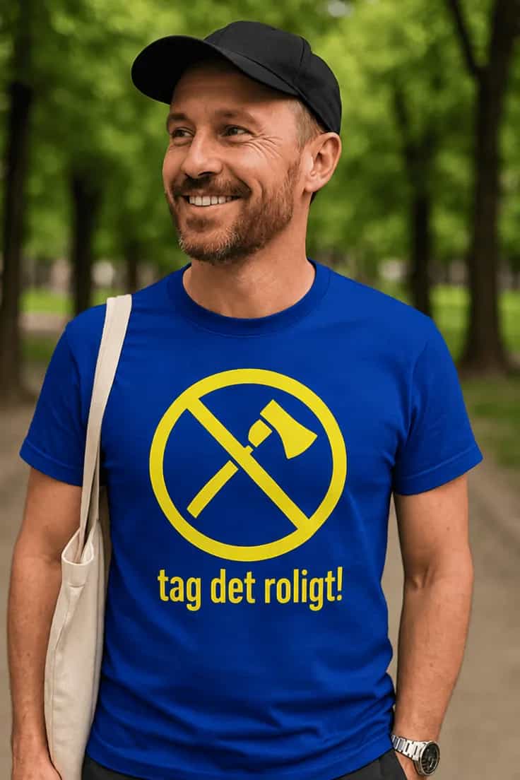 Sjov t-shirt Tag det roligt. – tag det roligt!