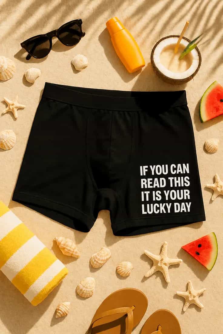 Sjove boksershorts Lucky day – IF YOU CAN READ THIS