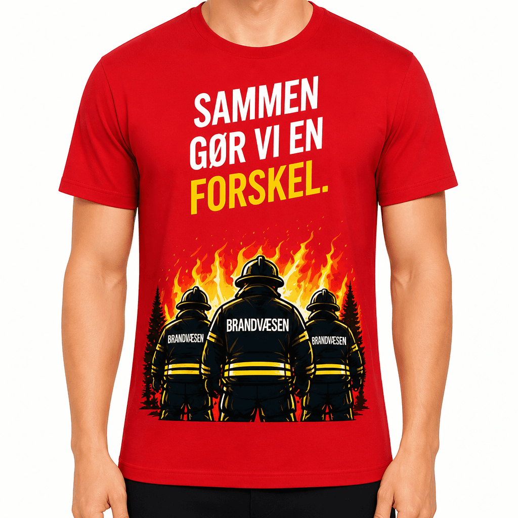 Brandmand T-shirt – Sammen gør vi en forskel.