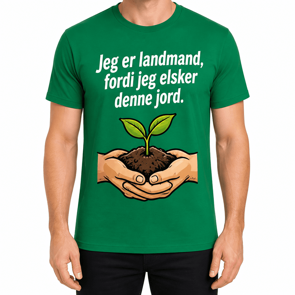 Landmand T-shirt – Jeg er landmand, fordi jeg elsker denne jord.