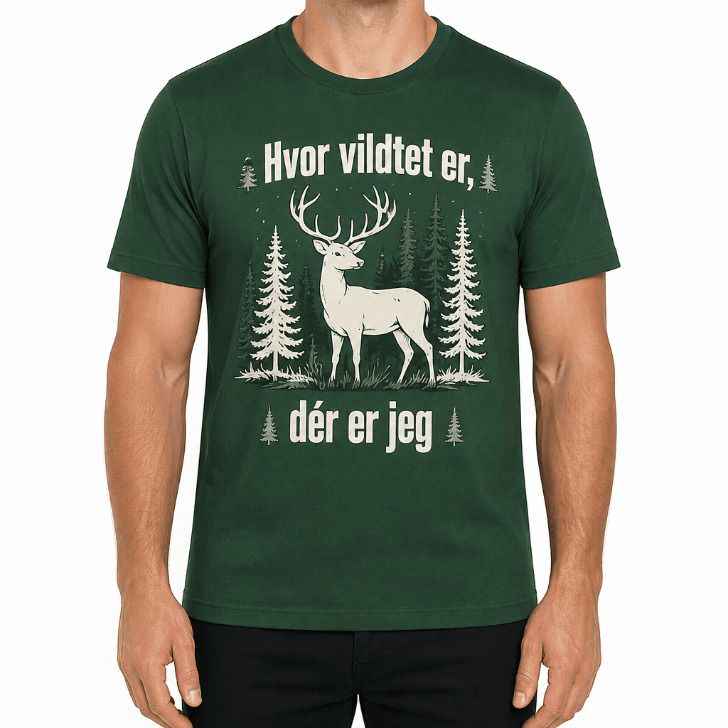 Jæger T-shirt – Hvor vildtet er, dér er jeg