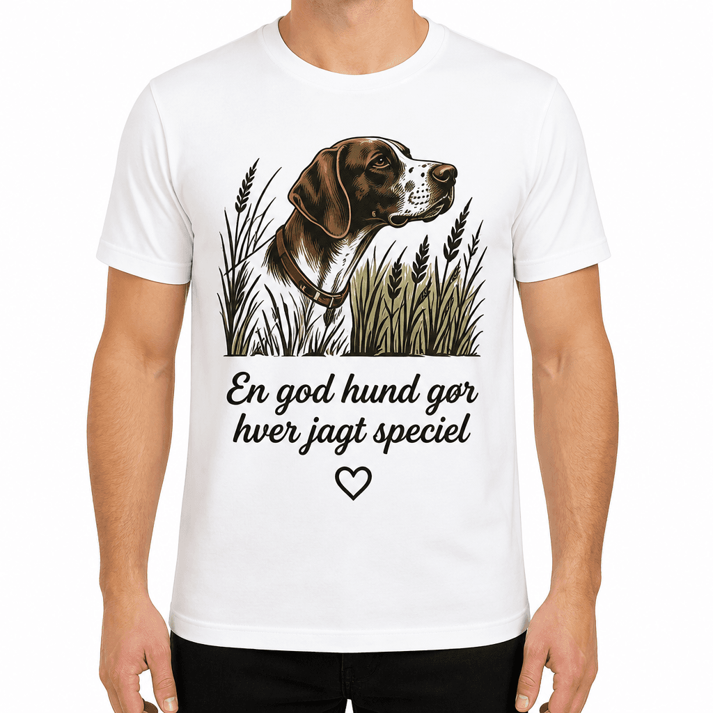 Jæger T-shirt – En god hund gør hver jagt speciel