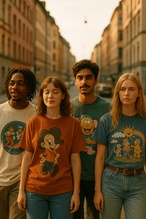 Sjove retro-T-shirts gør comeback