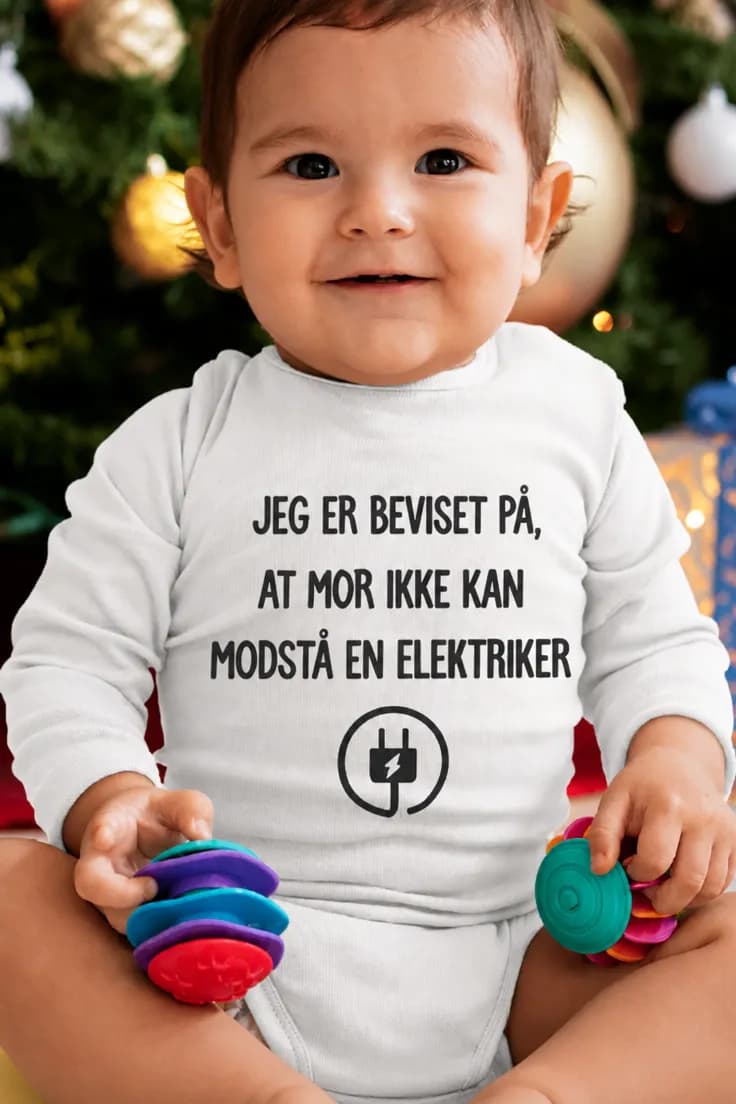 Baby-body Bevis på elektrikeren – med ønsket erhverv