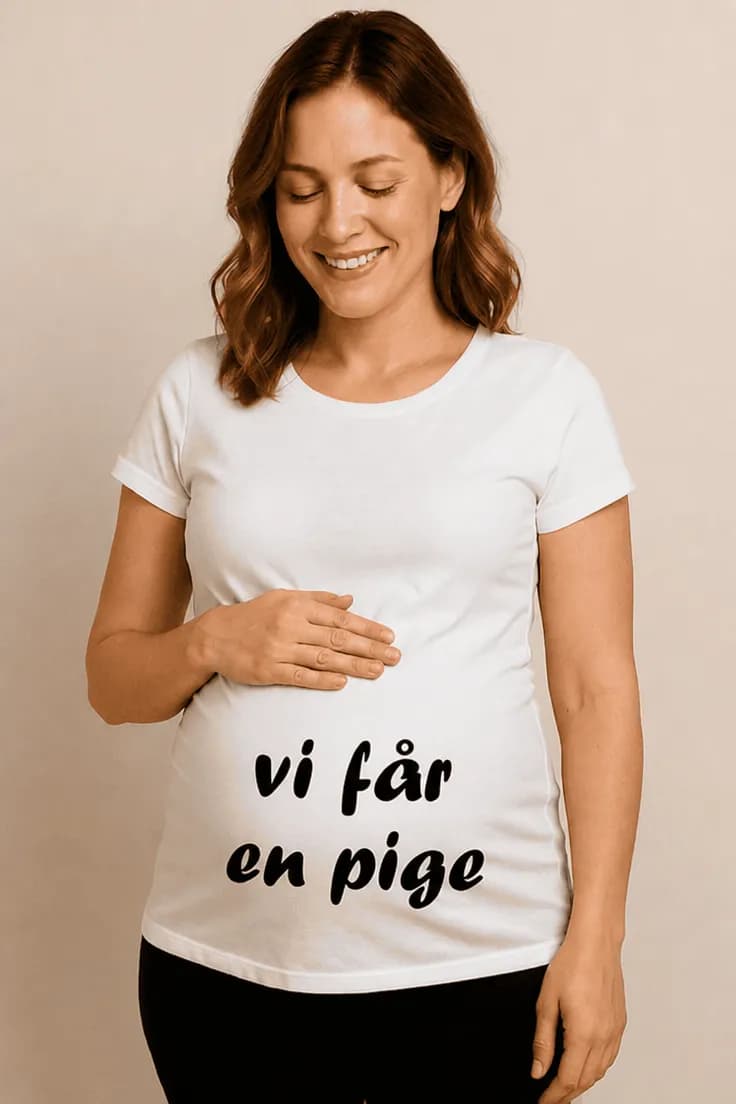 Gravid t-shirt Vi får en pige - vi får en pige