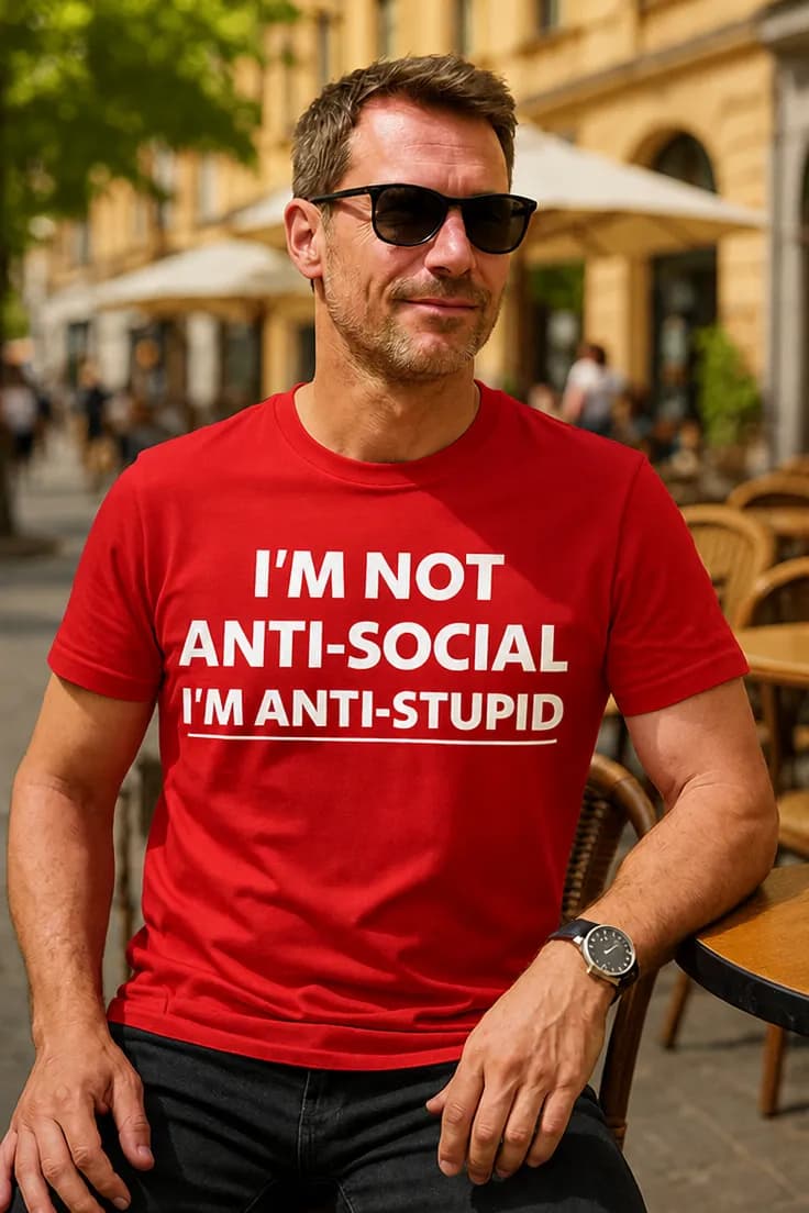 Sjov t-shirt Anti dumhed – I'M NOT ANTI-SOCIAL