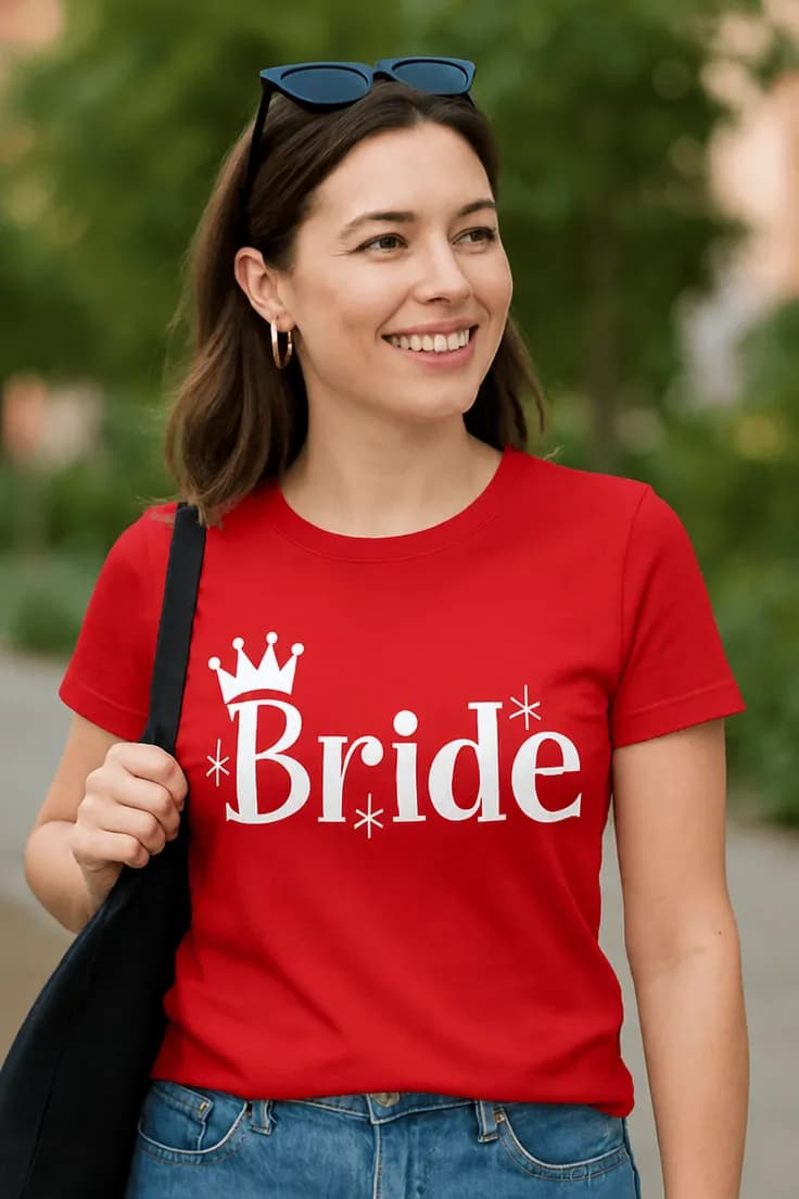 Sjov t-shirt Brud med krone - Bride