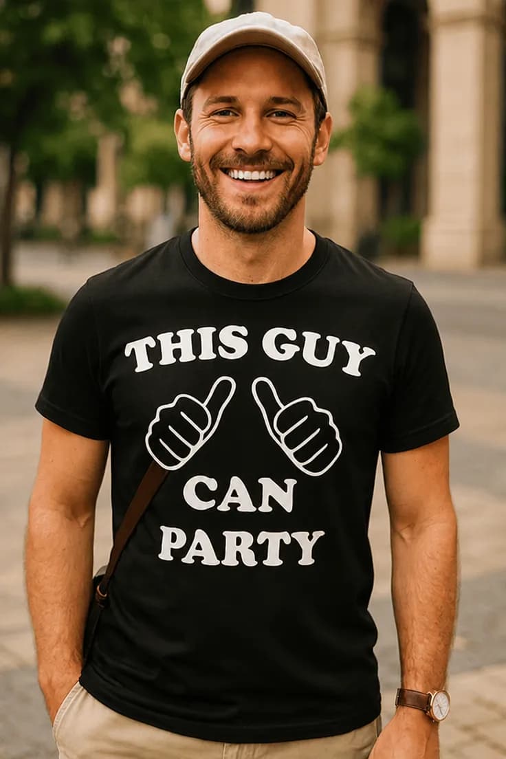 Sjov t-shirt Denne fyr kan feste - THIS GUY CAN PARTY