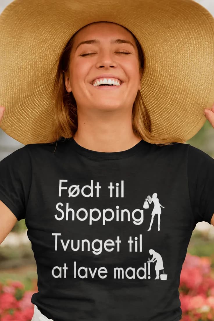 Sjov t-shirt Født til shopping | Født til sho...