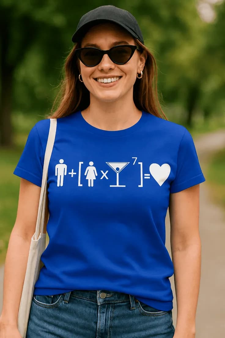 Sjov t-shirt kærlighedsformel + [Y]♥