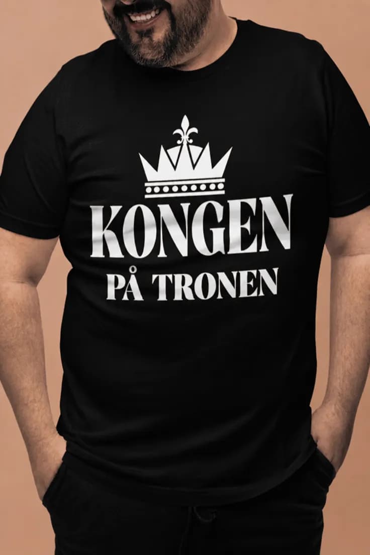 Sjov t-shirt Kongen på tronen – KONGEN PÅ TRONEN