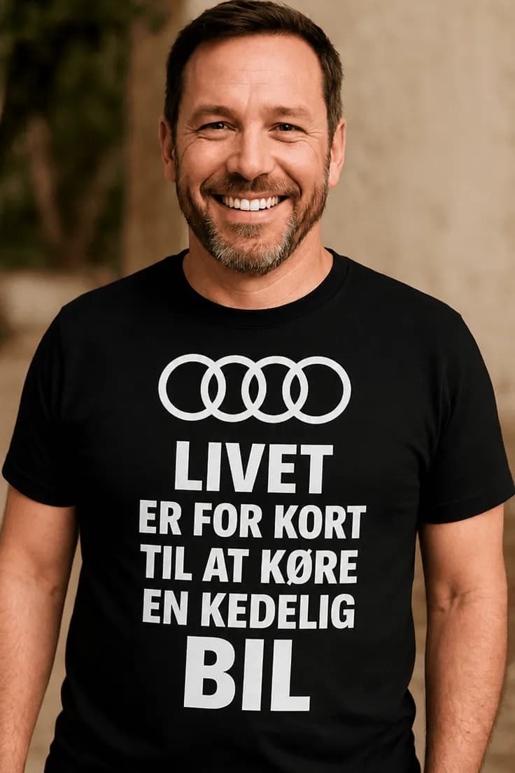 T-shirt Livet er for kort – med ønsket bilmærke