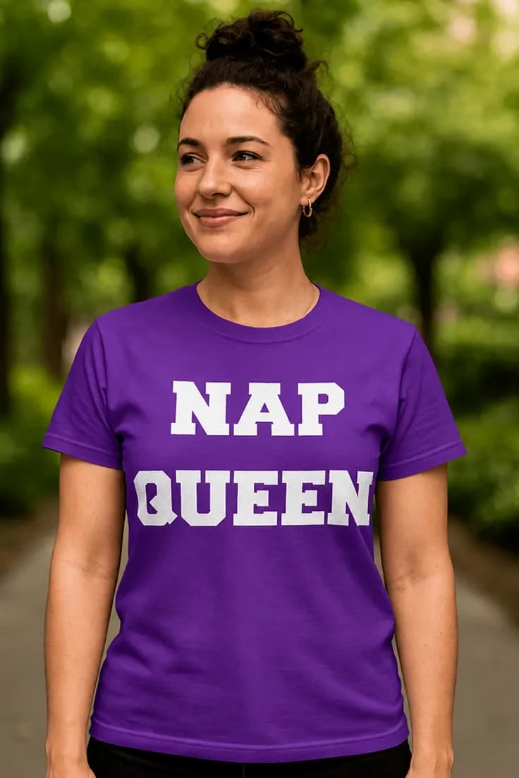 Sjov t-shirt Luredronning – NAP QUEEN