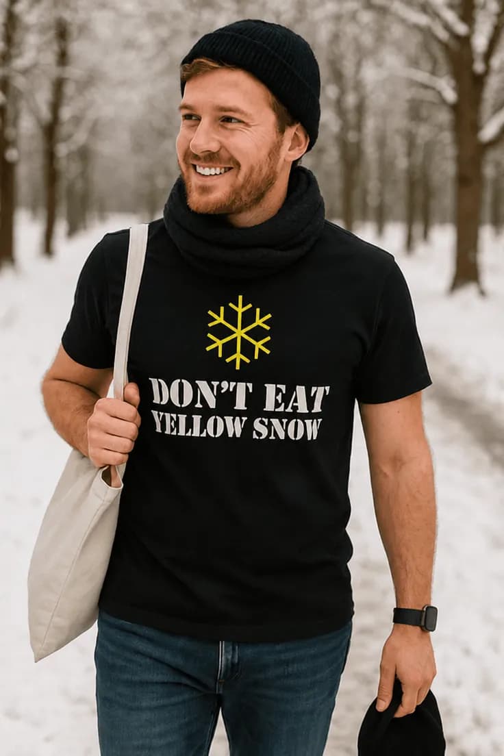 Sjov t-shirt Spis ikke gul sne