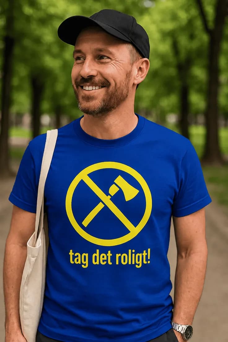 Sjov t-shirt Tag det roligt. – tag det roligt!