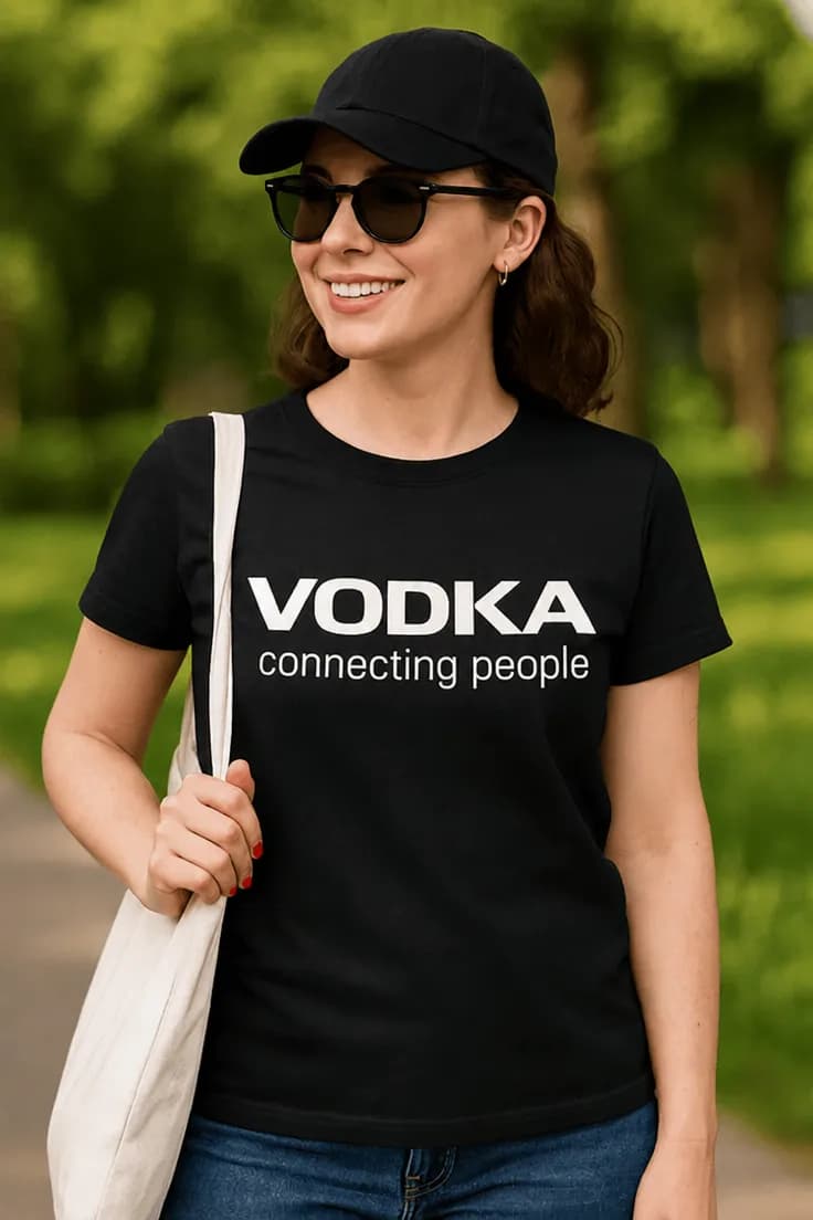 Sjov t-shirt Vodka samler folk – VODKA connecting people