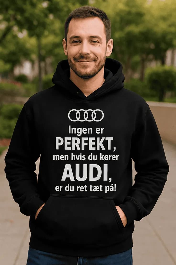 Sweater Næsten perfekt bilfan – med ønsket bilmærke