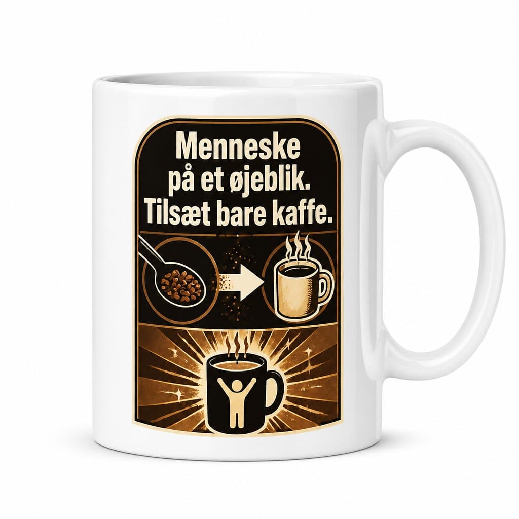 Kaffekrus - Menneske på et øjeblik. Tilsæt bare kaffe.