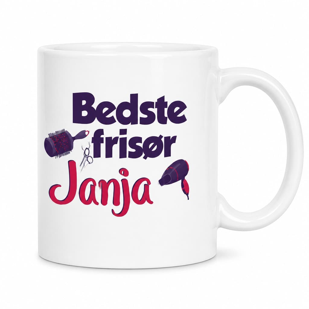 Sjovt krus Bedste frisør med navn | Janja