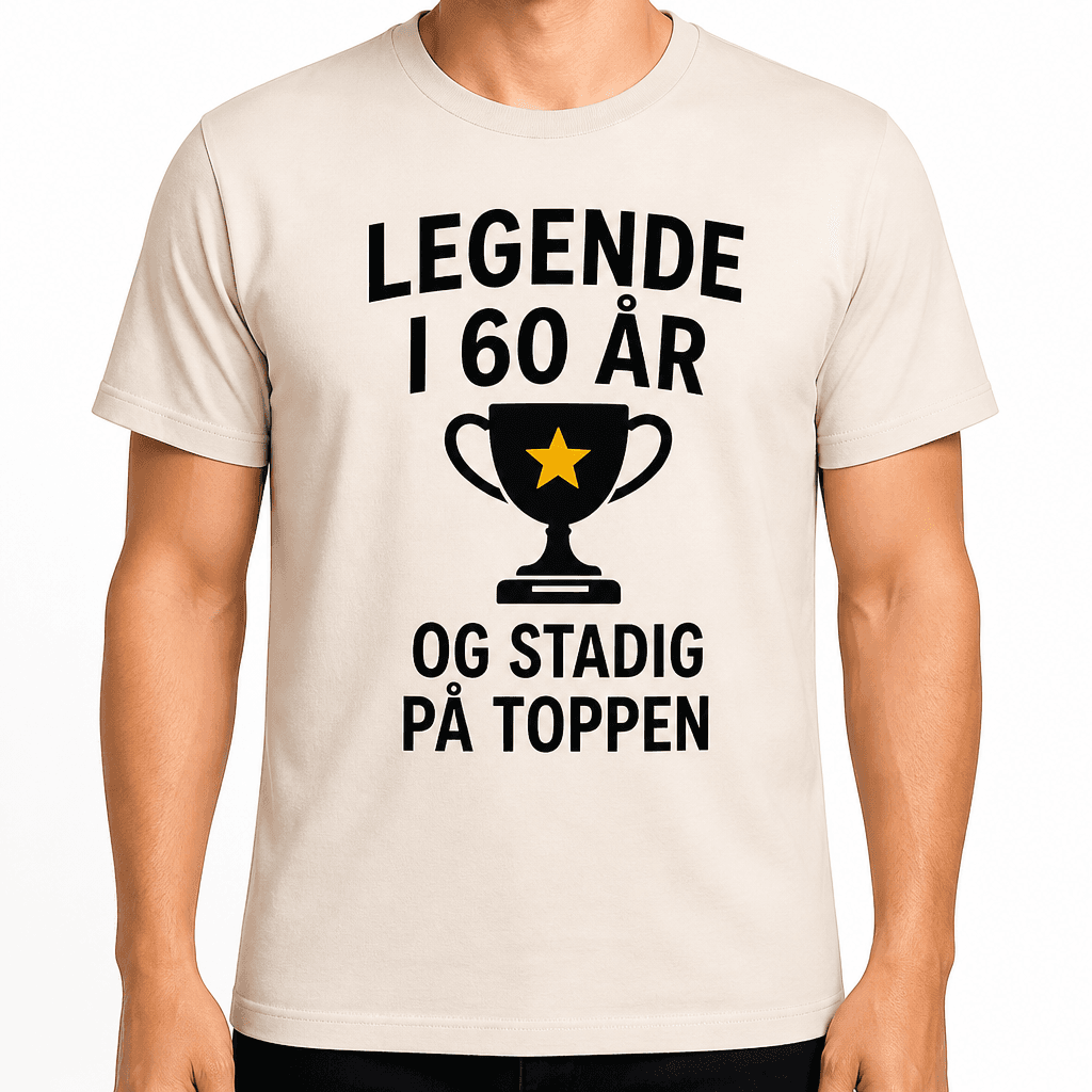T-shirt til 60 års fødselsdag – Legende i 60 år og stadig på toppen