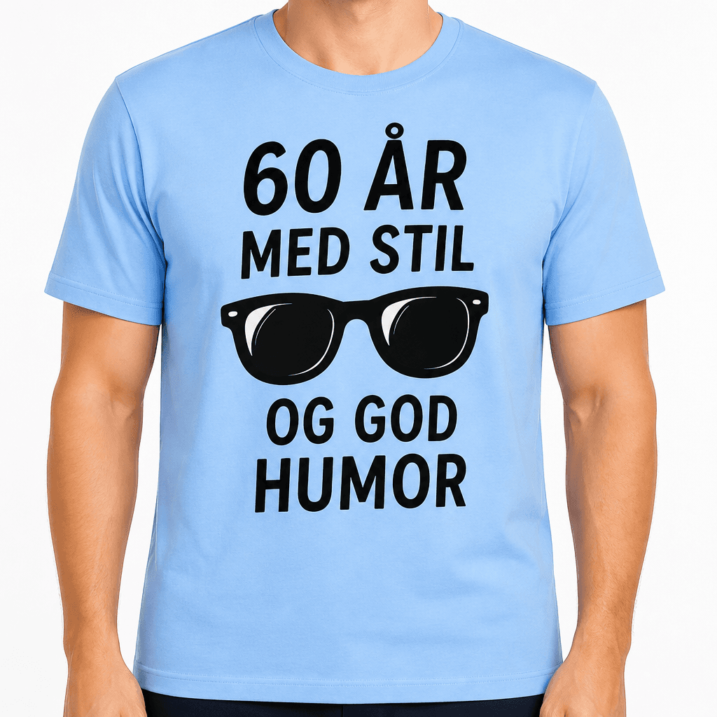 T-shirt til 60 års fødselsdag – 60 år med stil og god humor