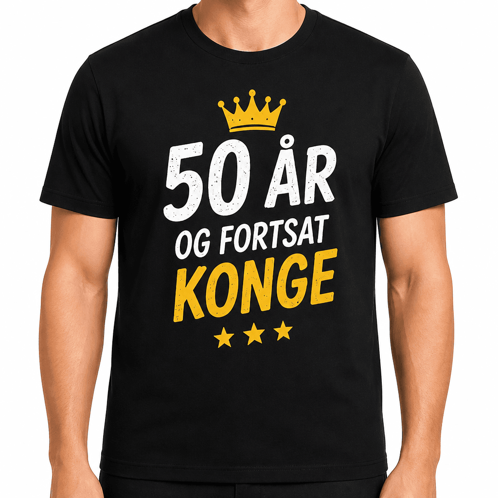 T-shirt til 50 års fødselsdag – 50 år og fortsat konge
