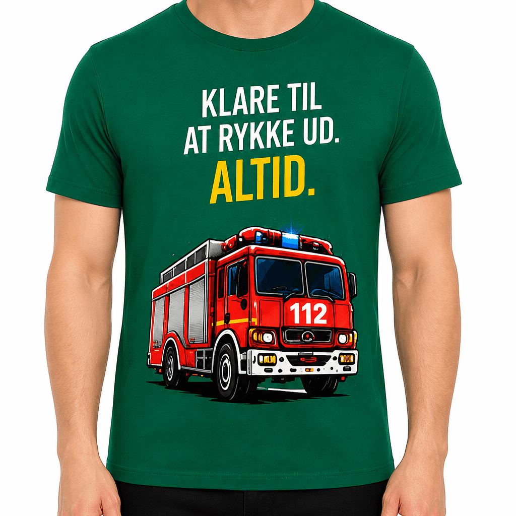 Brandmand T-shirt â Klare til at rykke ud. Altid.