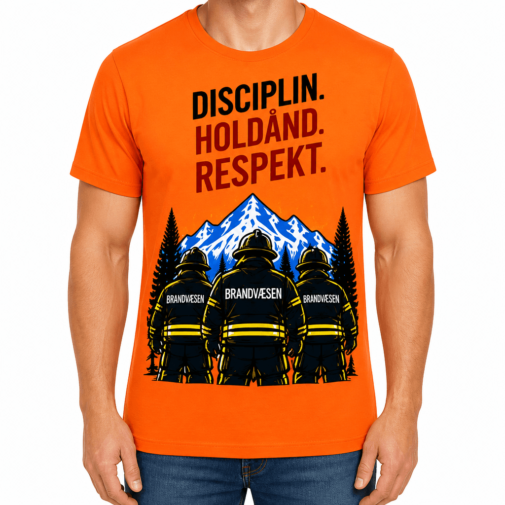 Brandmand T-shirt – Disciplin. Holdånd. Respekt.