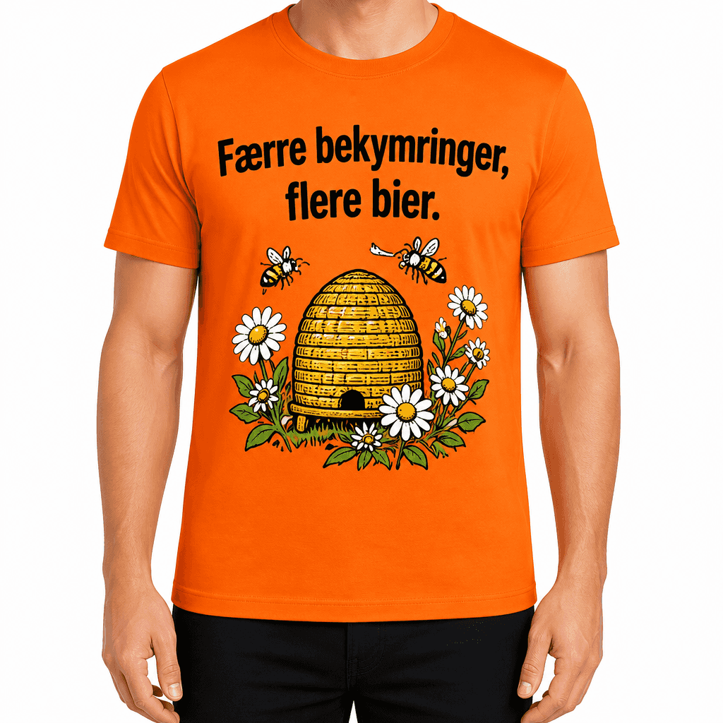 Biavler T-shirt – Færre bekymringer, flere bier.