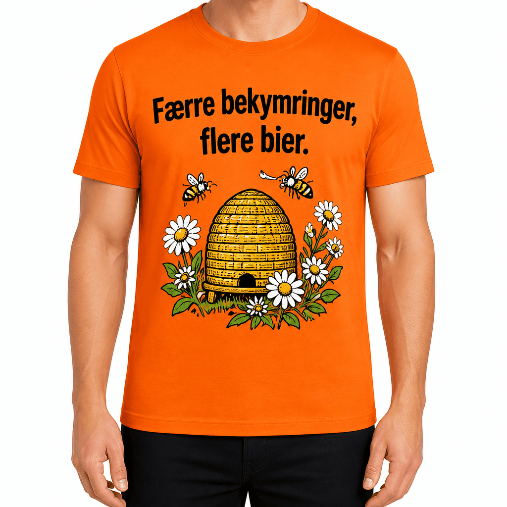 Biavler T-shirt – Færre bekymringer, flere bier.