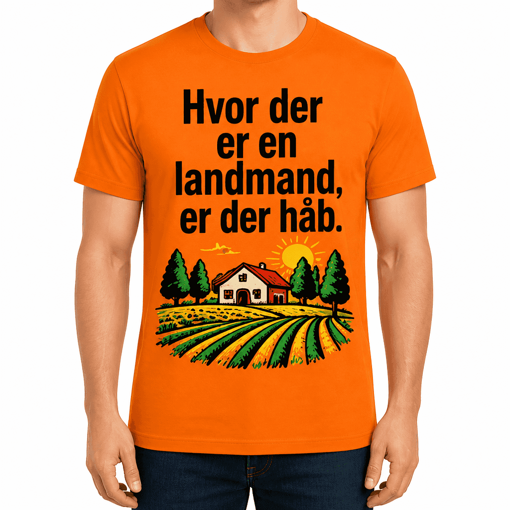 Landmand T-shirt â Hvor der er en landmand, er der hĂĽb.