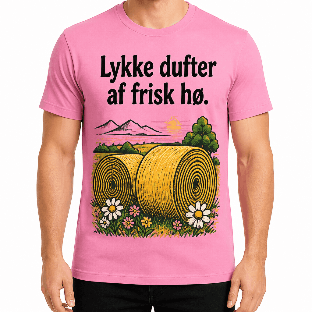Landmand T-shirt â Lykke dufter af frisk hø.