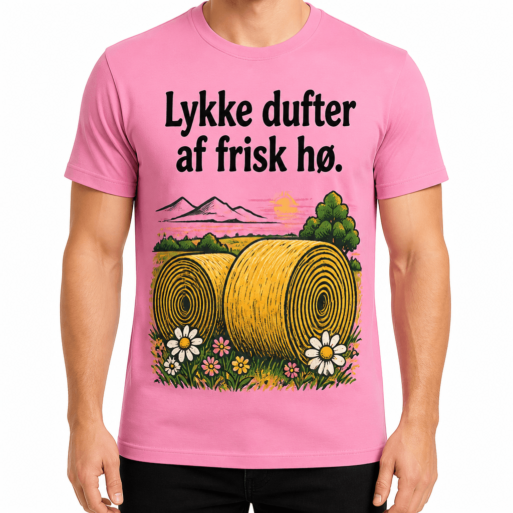 Landmand T-shirt – Lykke dufter af frisk hø.