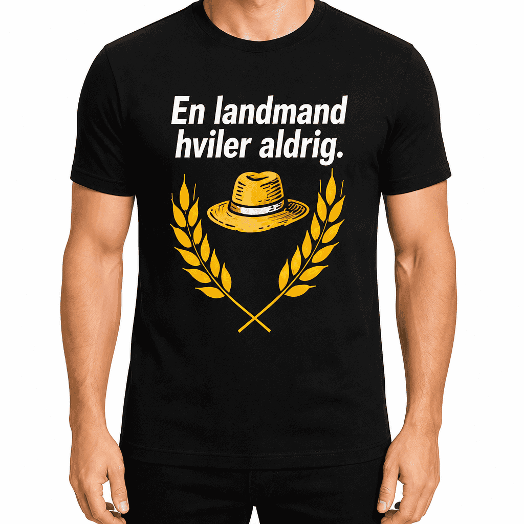 Landmand T-shirt â En landmand hviler aldrig.