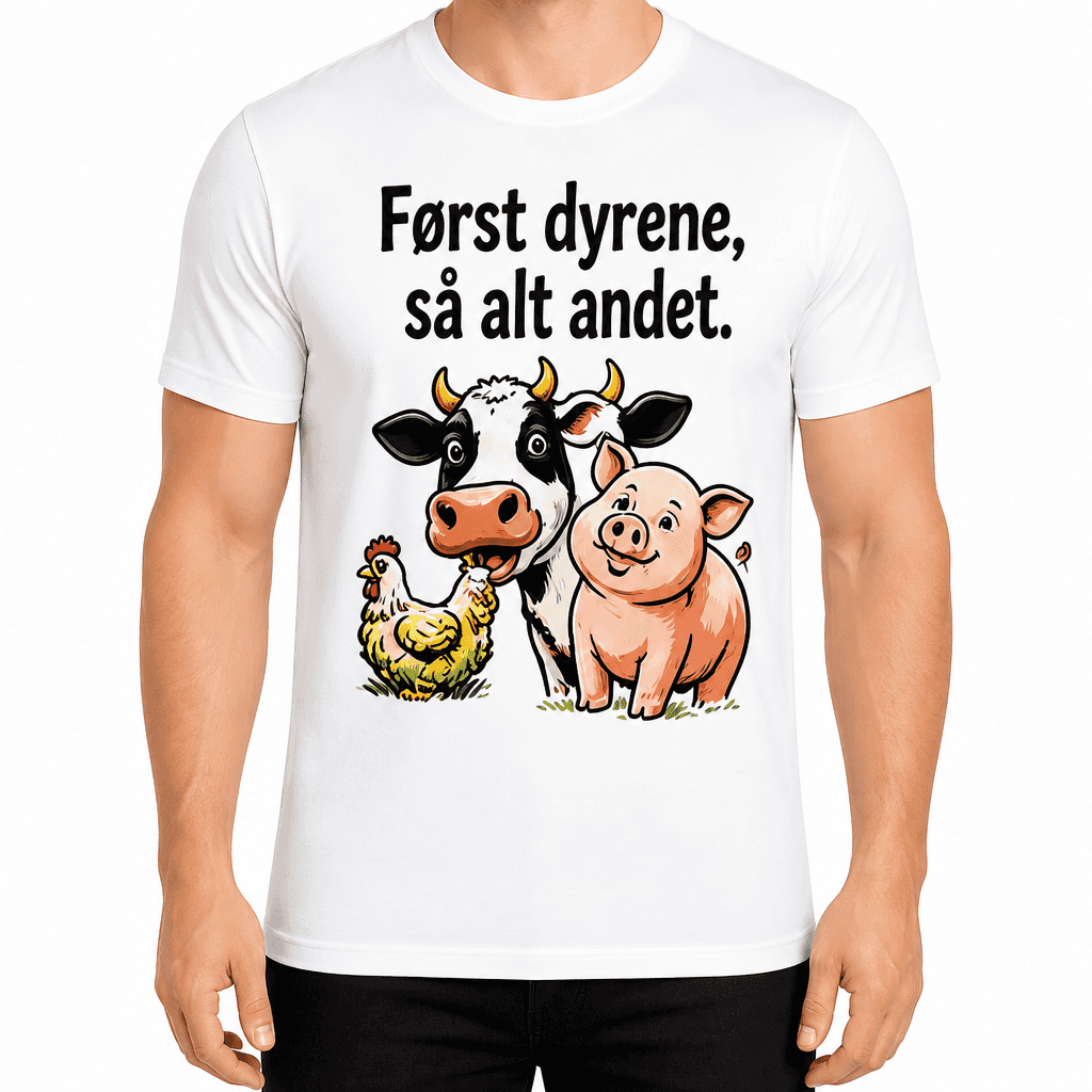 Landmand T-shirt â Først dyrene, sĂĽ alt andet.