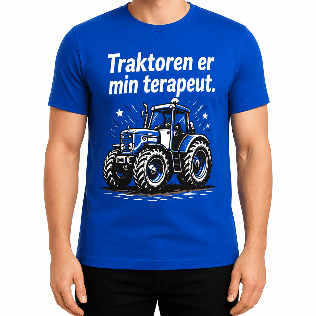 Landmand T-shirt – Traktoren er min terapeut.
