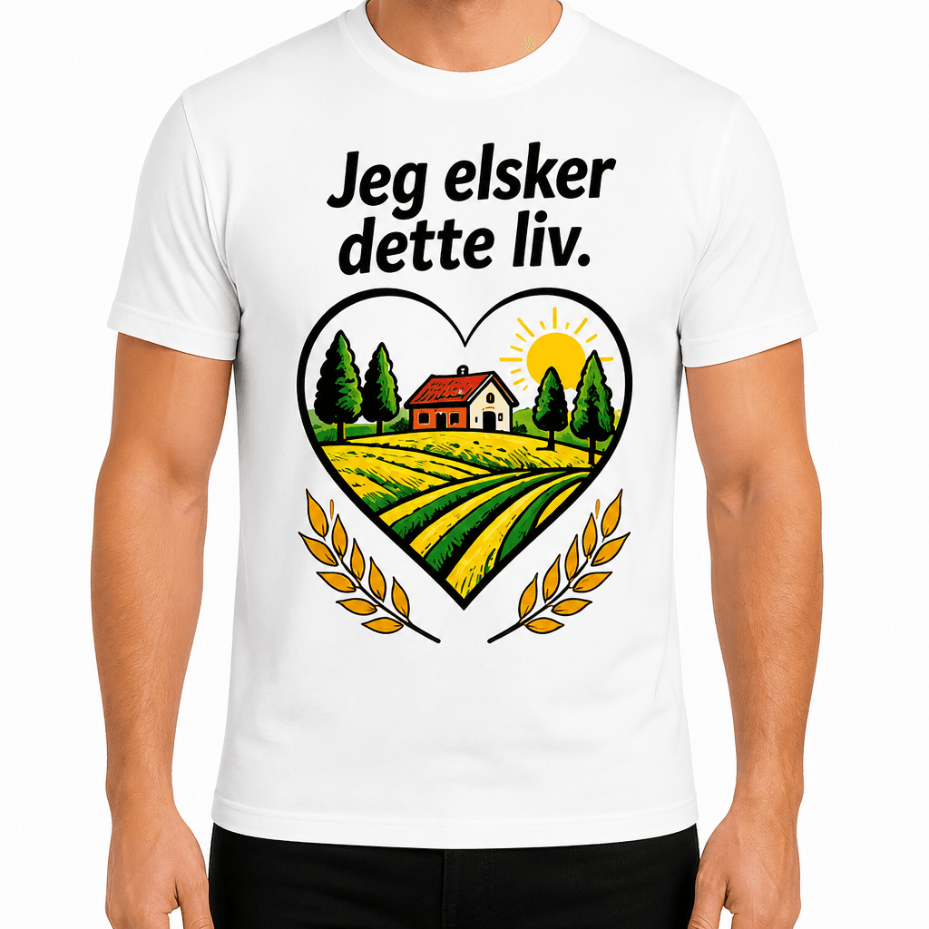 Landmand T-shirt – Jeg elsker dette liv.