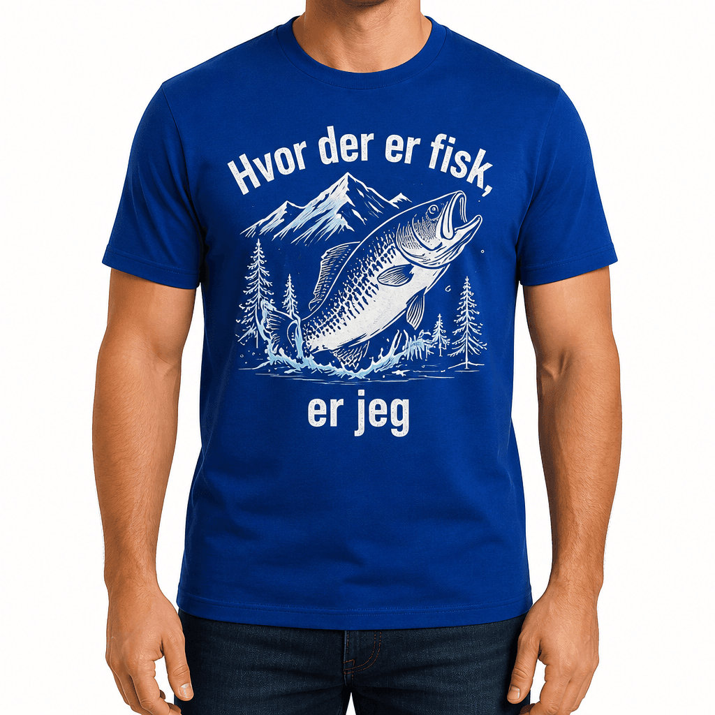 Fisker T-shirt – Hvor der er fisk, er jeg