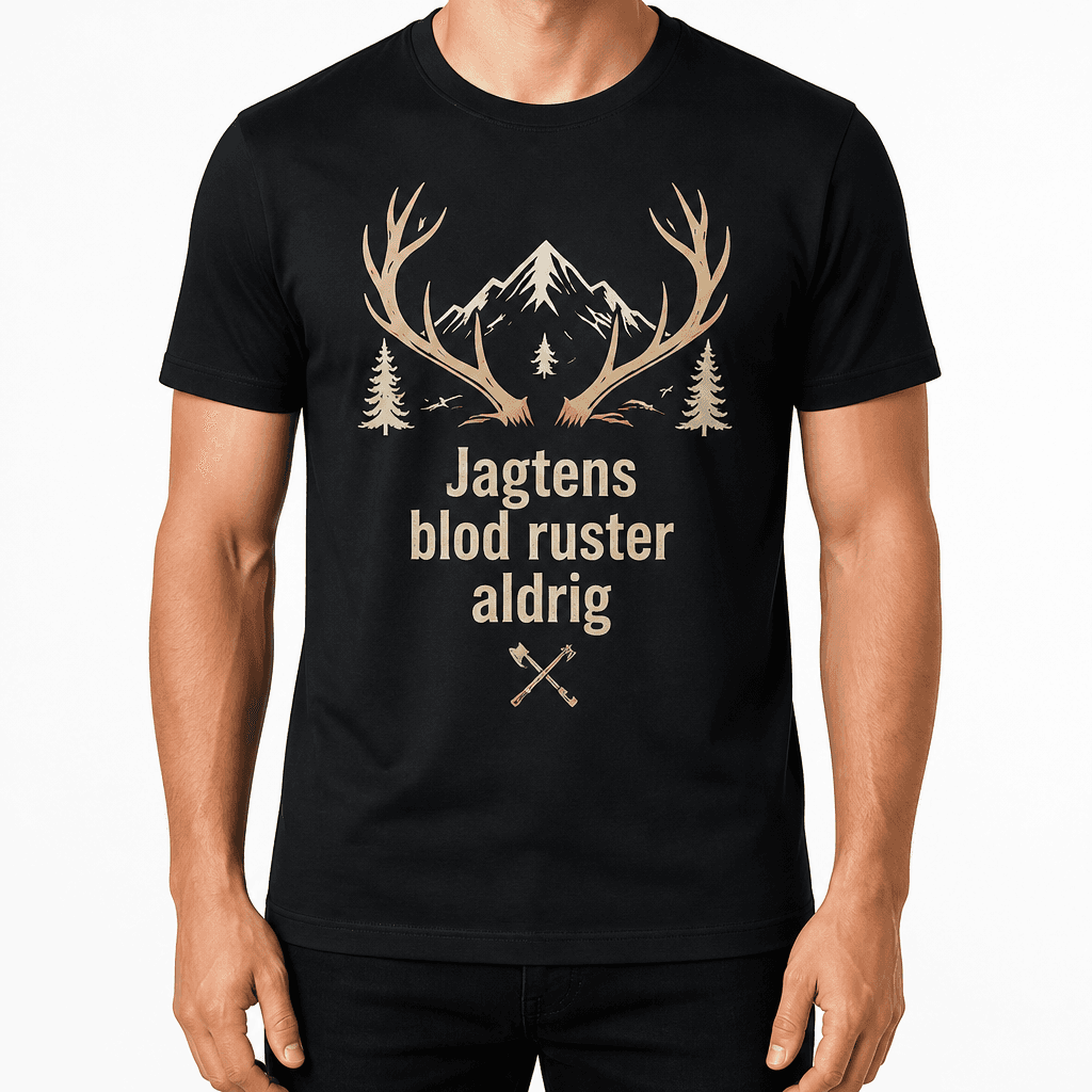 Jæger T-shirt – Jagtens blod ruster aldrig