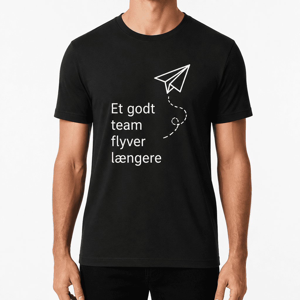 T-shirt til kollega – Et godt team flyver længere
