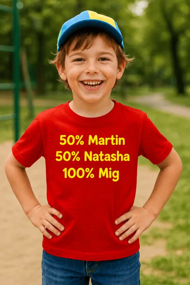 BĂžrne t-shirt 50 procent forĂŠldre med navn
