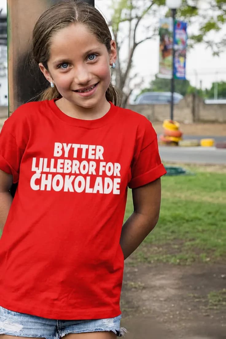 Børne t-shirt Bytter bror for chokolade