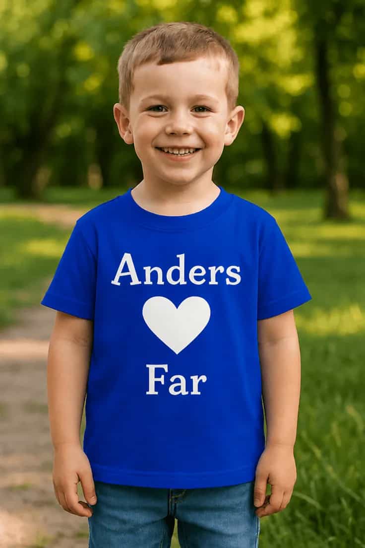 Børne t-shirt Far med navn – Anders Far