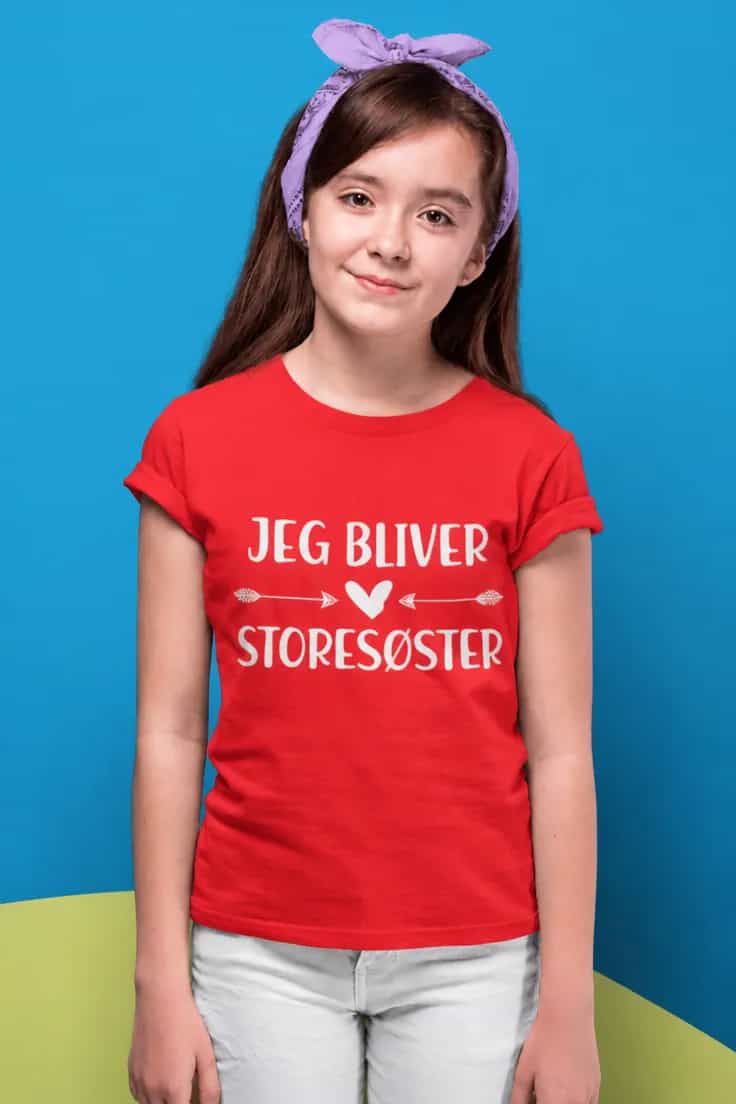 Børne t-shirt Jeg bliver storesøster – JEG BLIVER