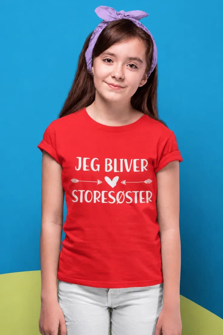 Børne t-shirt Jeg bliver storesøster – JEG BLIVER