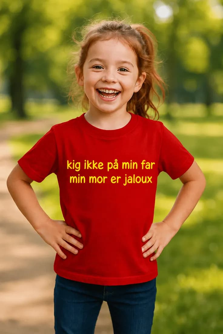 Børne t-shirt Kig ikke på far