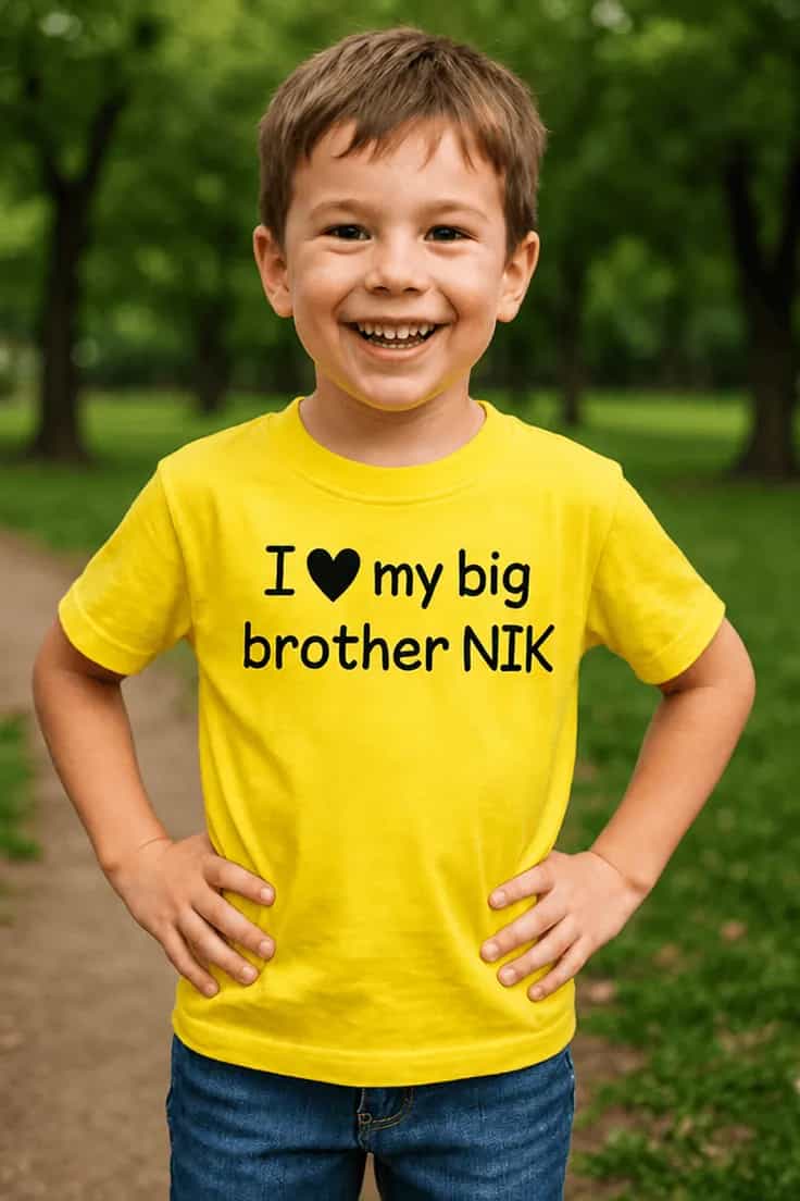 Børne t-shirt Storebror med navn – I my big brother NIK