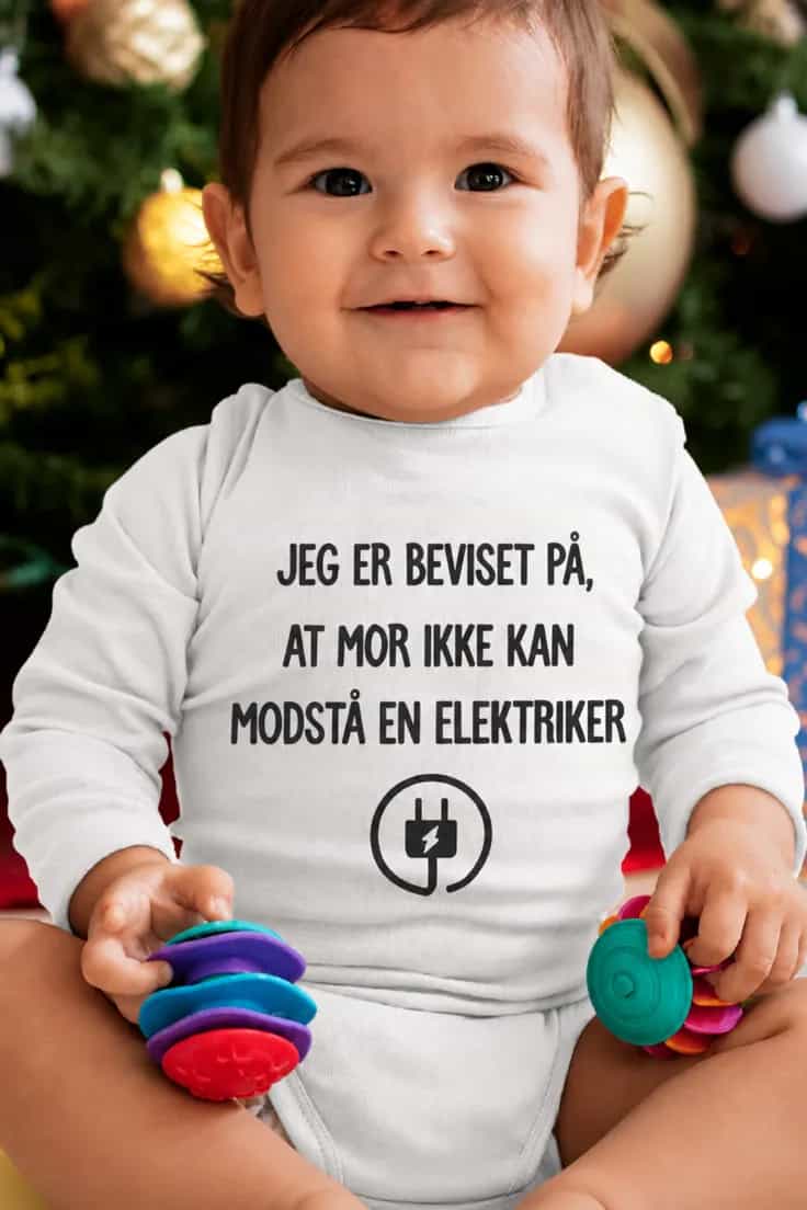 Baby-body Bevis på elektrikeren – med ønsket erhverv
