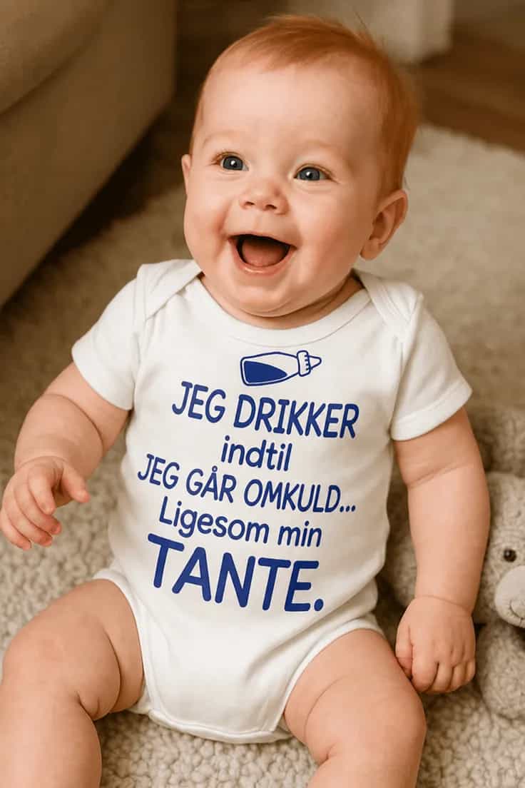 Baby-body Drikker til jeg segner med ønsket navn