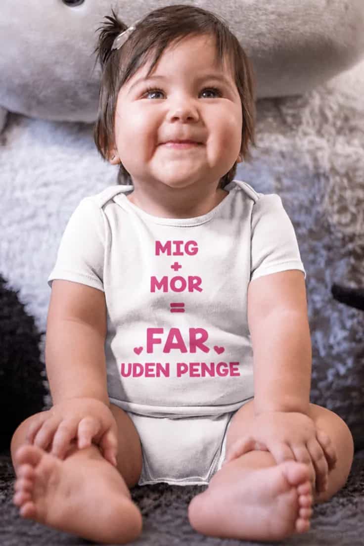 Baby-body far uden penge – MIG + MOR = FAR UDEN PENGE